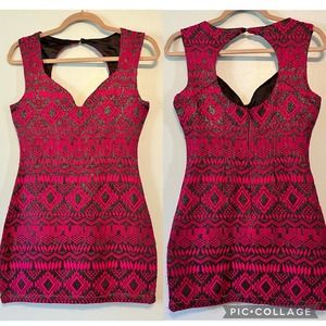 Lovers + Friends Small Violet Metallic Bodycon Textured Mini Dress Sweetheart